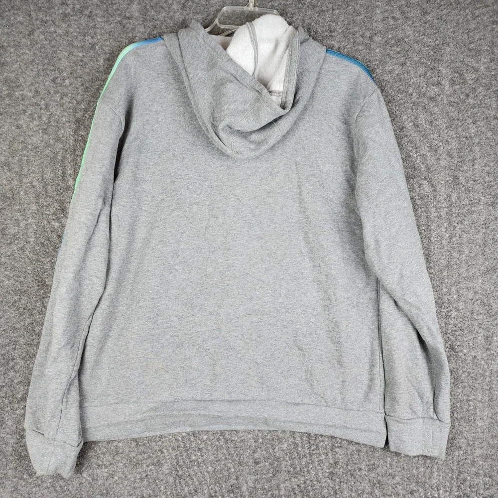 Adidas Hoodie Men‎ 18/20 Gray Gradient Logo Stripe Loose Fit AA7483 SHA279